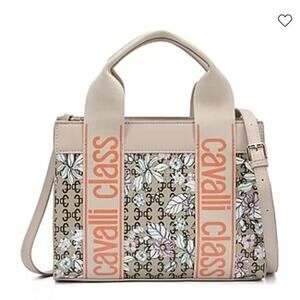 Cavalli Class Serafina Floral Top Handle Tote Bag Purse Crossbody - NWT